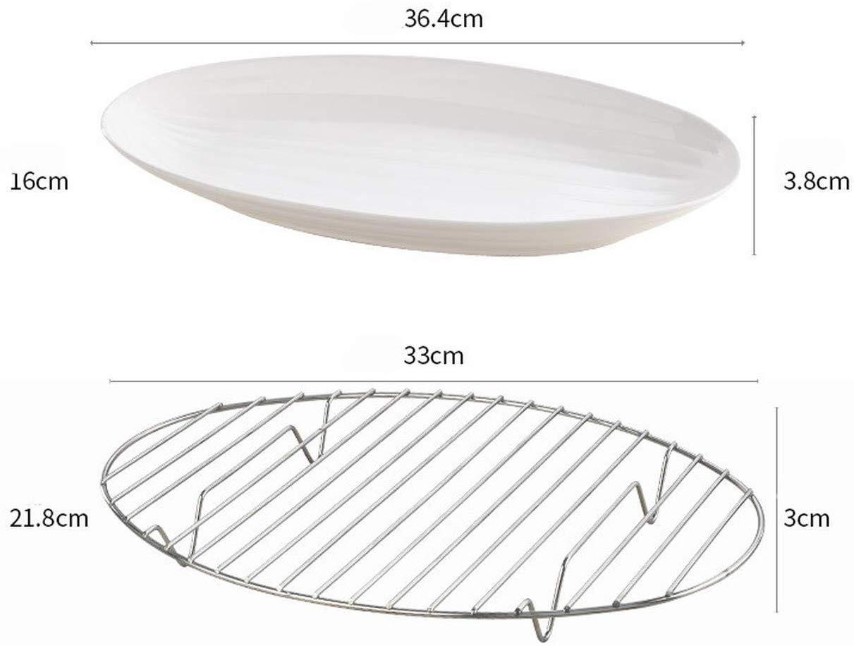 Panduo Picnic Bag Sooiy Kitchen Stainless Steel Multi-Function Steamed Fish Pot Large Household Water Long Oval Steamers 1 Layer 304 Stainless Steel 38 cm Electric Steamers