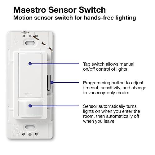 Lutron Lutron Maestro Motion Sensor Switch | 2 Amp, Single Pole | MS-OPS2-PD | Palladium