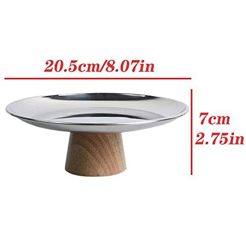 Generic Fruit Bowls Simple Metal Silver Fruit Plate Porch Storage Plate Dining Table Coffee Table Dessert High Foot Tray Snack Bowl Fruit Basket (Size : Small)