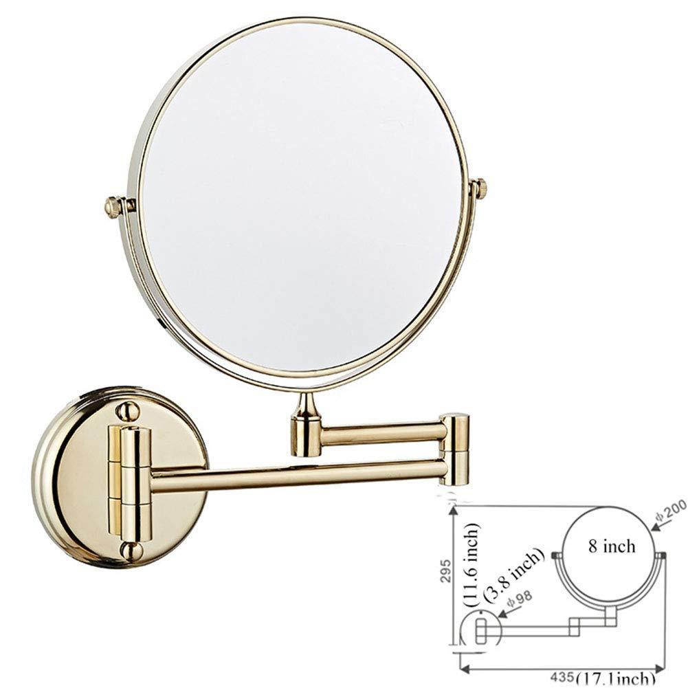 Generic Wall Mounted Makeup Mirror Two-Sided Swivel Wall Mount Mirror,Two-Sided Extendable,360 Degree Swivel(Gold 10X) (Gold 10X)