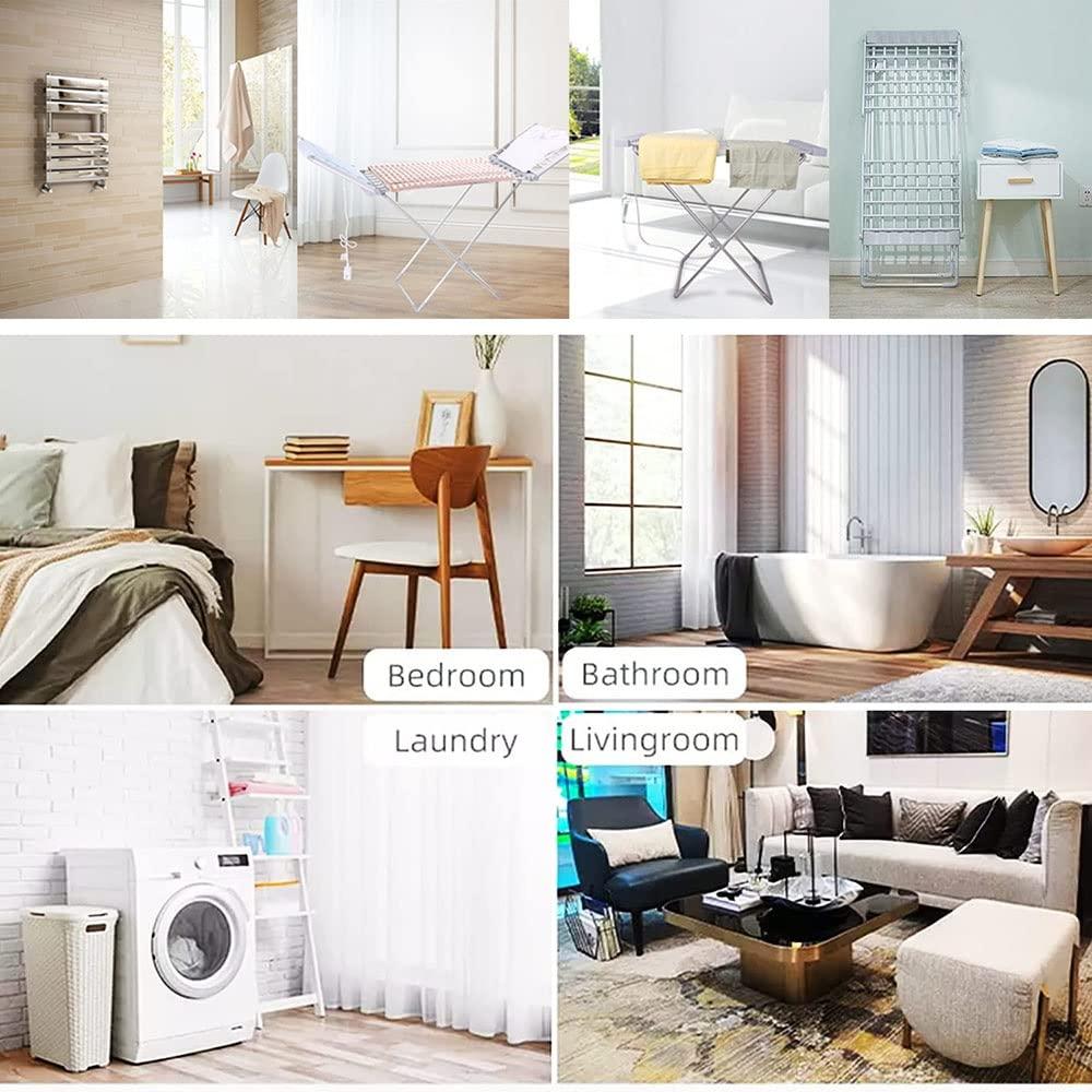 GWWGWW Home Electric Clothes Dryer, Foldable Clothes Drying Rack Machine, Fast Dry Clothing Drying Heater, Aluminium Clothes Airer Hanger, Load 15KG