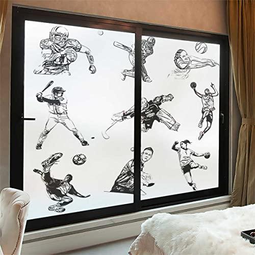 JIXIRUY Window Tinting Film for Home Sports Theme Sketch 3D Printing Customized Window Film Glass Stickers