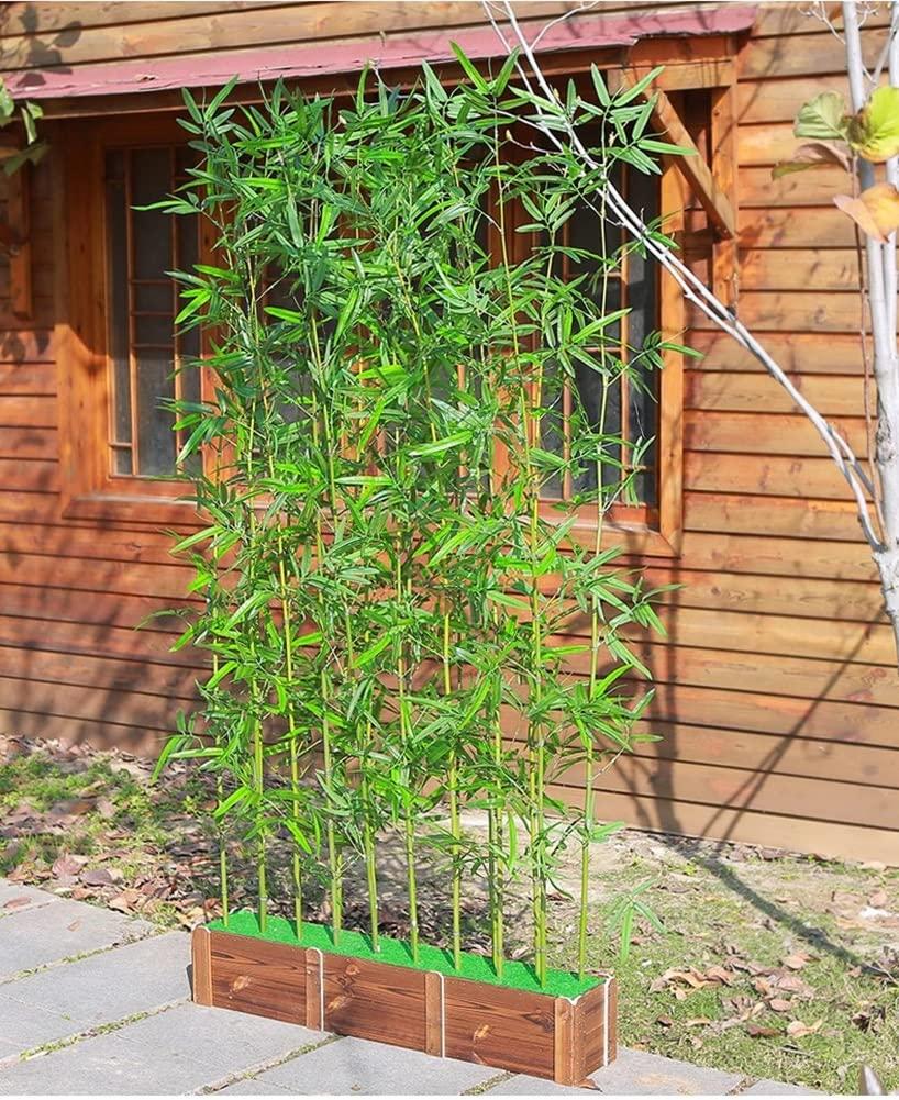 WAHHWF Outdoors Artificial Fake Bamboo Tree Faux Potted Plant with Wood Base, 3ft 4ft 5ft 6ft 6.5ft 7ft Tall Indoor Room Separator Divider DIY Decor Screen for Aquarium Restaurant Home Office ( Color : 1.8m