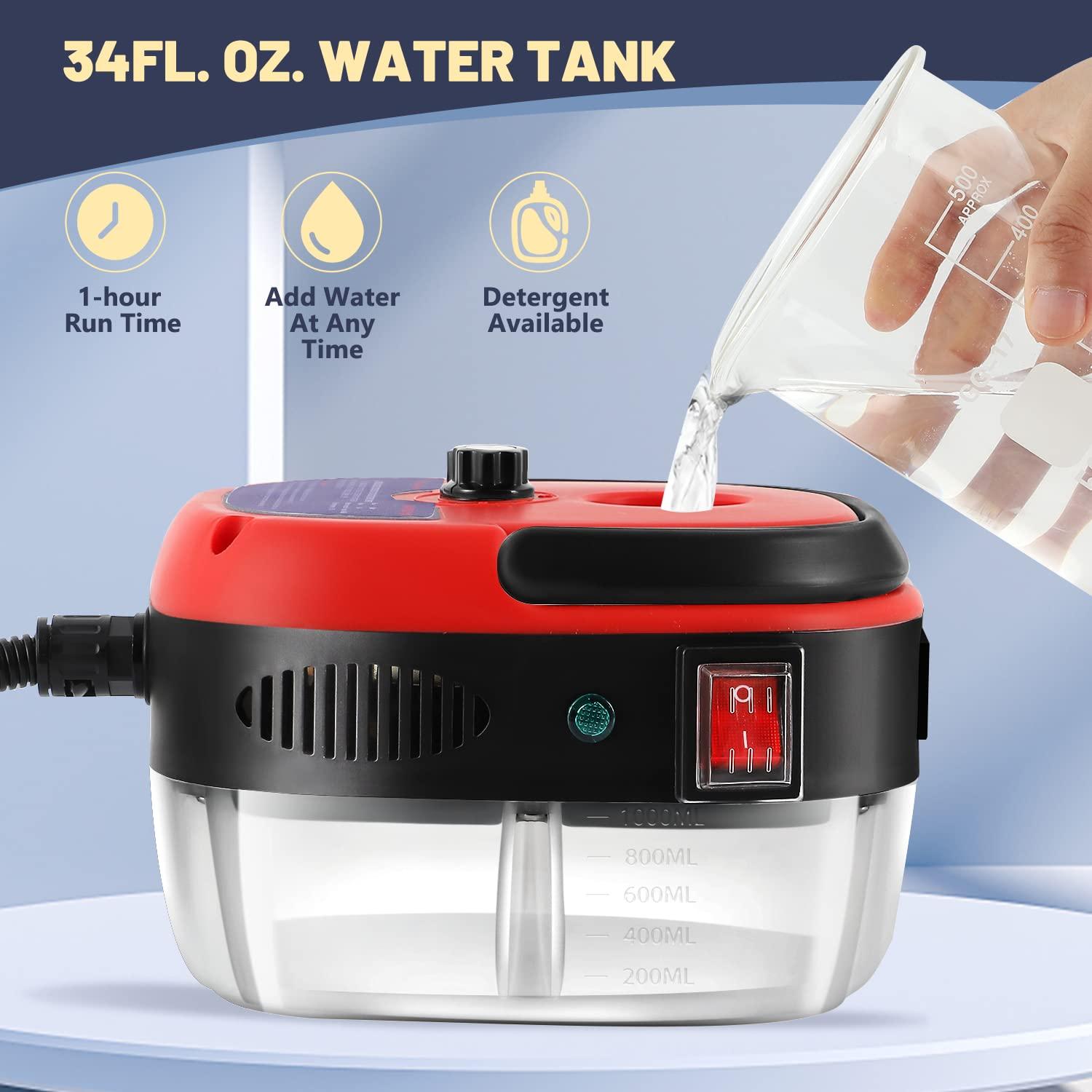 Moongiantgo Moongiantgo High Pressure Steam Cleaner, 2500W Portable High Temp Bathroom Power Steamer Cleaning Machine Steam Humidity Adjustable For Home Use Kitchen Grease Car Detailing (110V, Red)