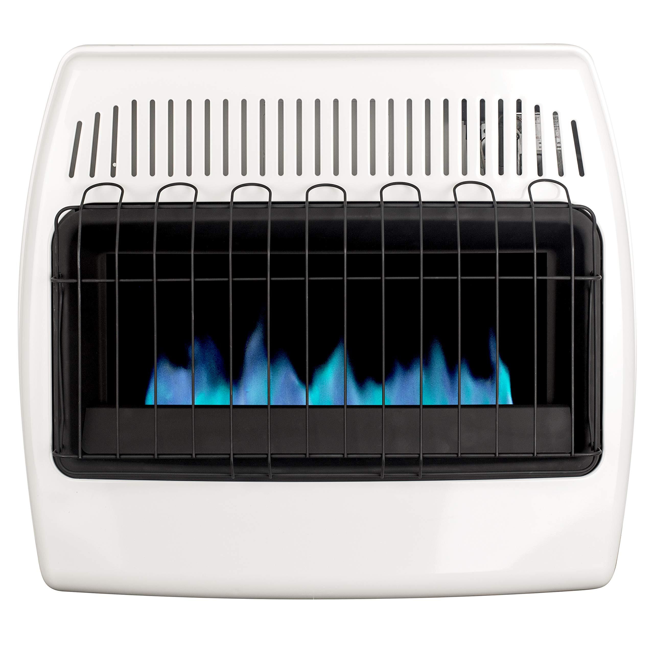 Dyna-Glo Dyna-Glo 30,000 BTU Liquid Propane Blue Flame Vent Free Wall Heater, White & Vent-Free Wall Heat Fan