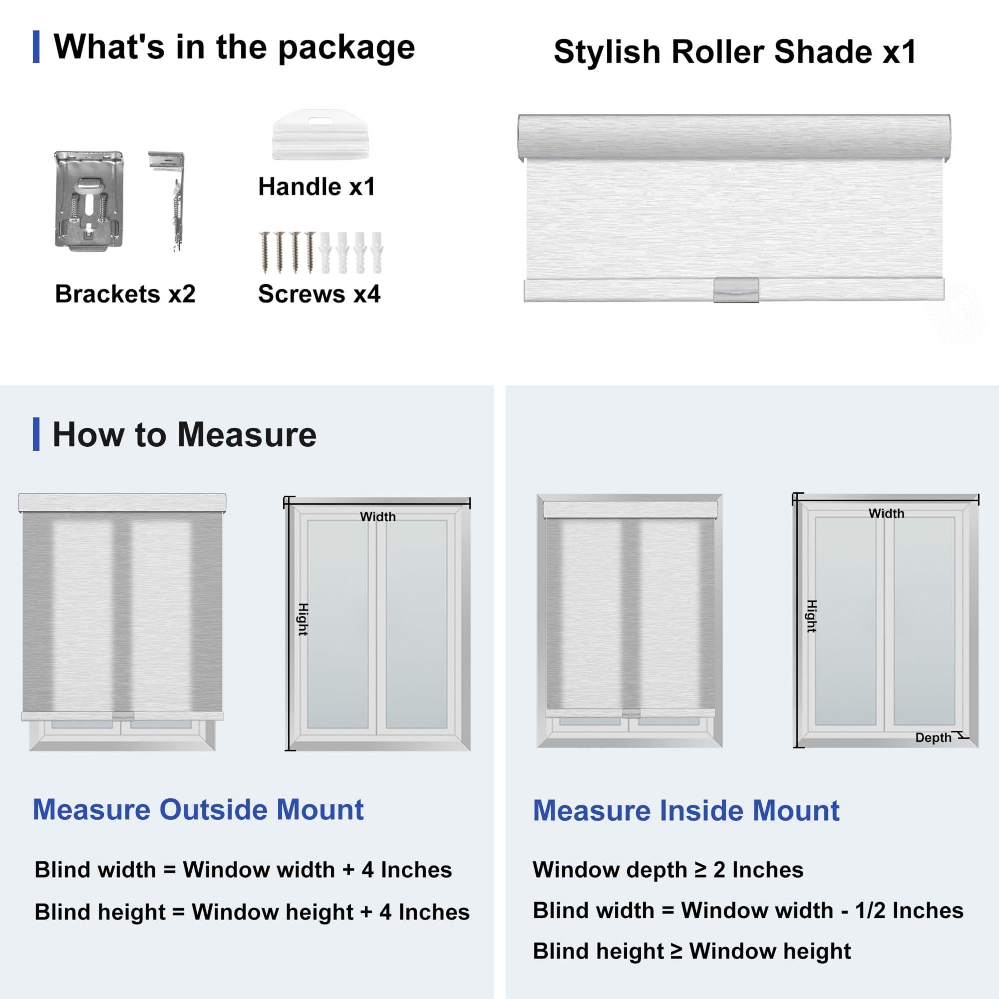 Sulugood Sulugood Roller Shades for Windows,Light Filtering Roller Blinds with Cassette Valance,Window Blinds,Jacquard Thermal Insulation Energy Saving Cordless Shades for Home Door,Beige,51" W x 56" H