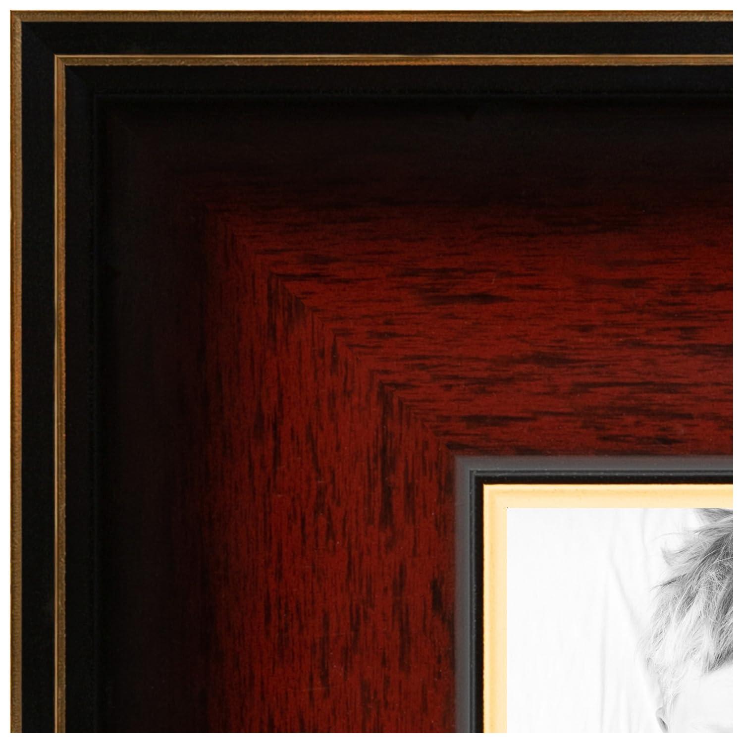 ArtToFrames ArtToFrames 15x21 Inch Brown Picture Frame, This 1.69 Inch Custom Wood Poster Frame is Matte Mahogany with Gold Accent Diploma - Comes with Foam Backing 3/16 inch and Regular Acrylic (FBPL5109-15x21)