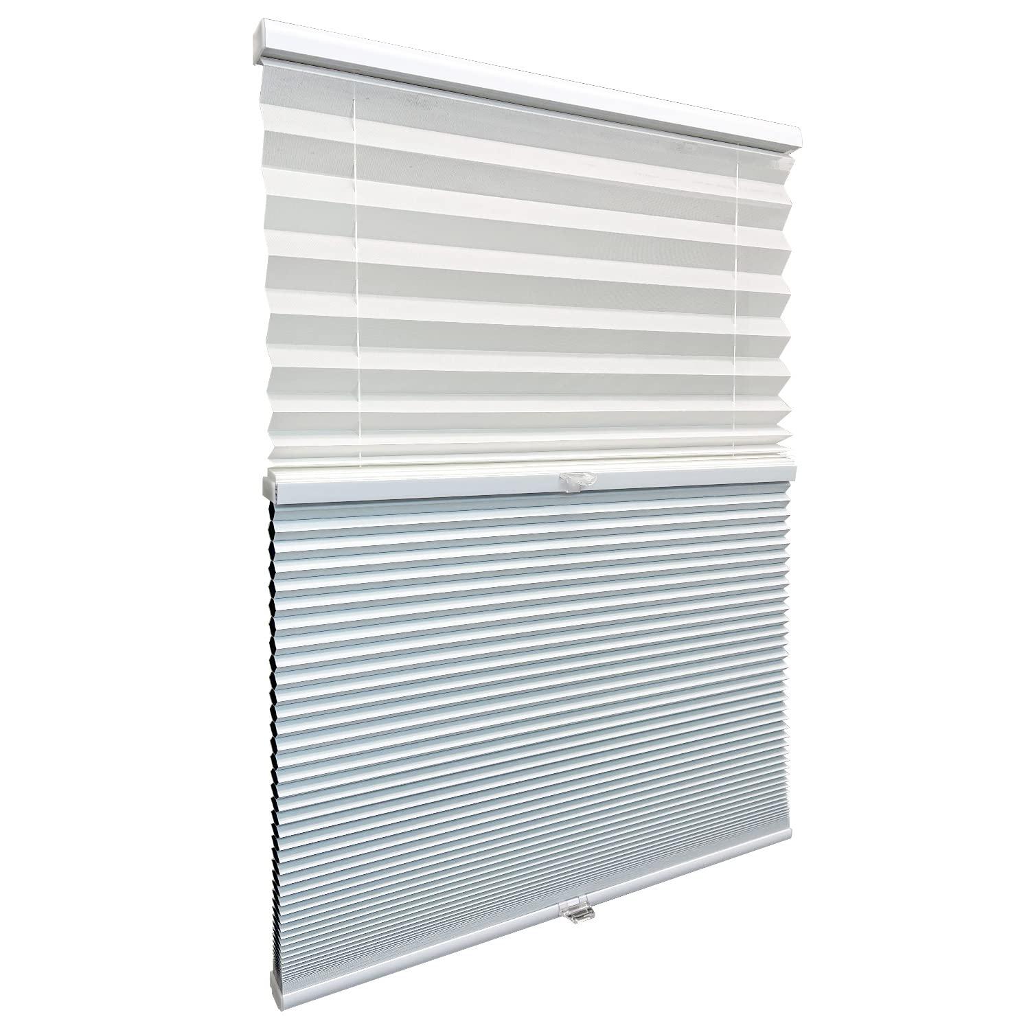 CHICOLOGY CHICOLOGY Cellular Shades, Day and Night Shades, Custom Blinds for Windows, Window Shades for Home, Blackout Shades, Window Coverings, Cellular Blinds, Snowfall (Blackout + Privacy), 60" W x 72" H