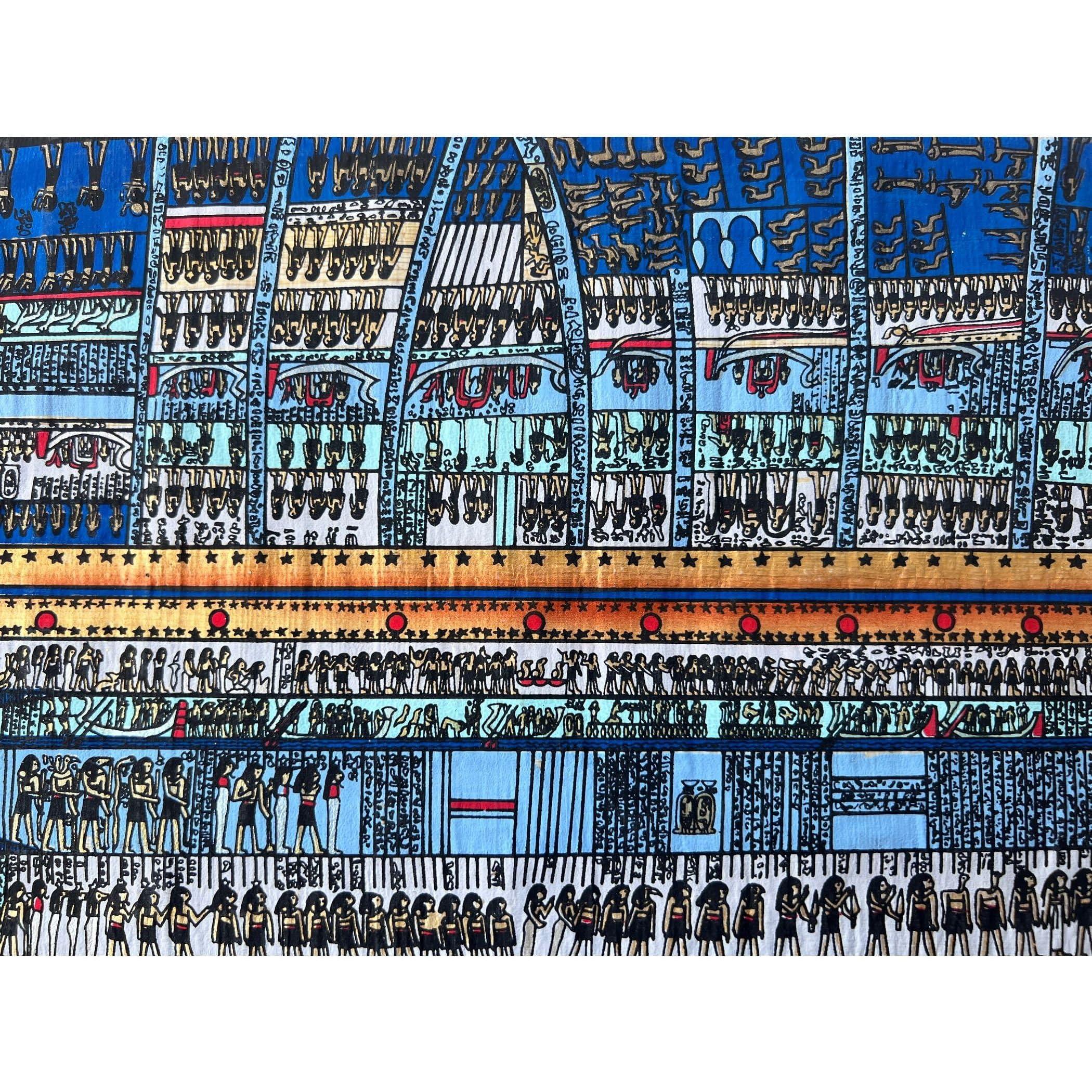 Ancient Egyptian Paintings Celestial Goddess Nut\'s Cosmic Embrace, Ancient Egyptian Papyrus Art Painting, Goddess of The Sky & Heavens, Bedroom Wall Art, 17x13 Inches