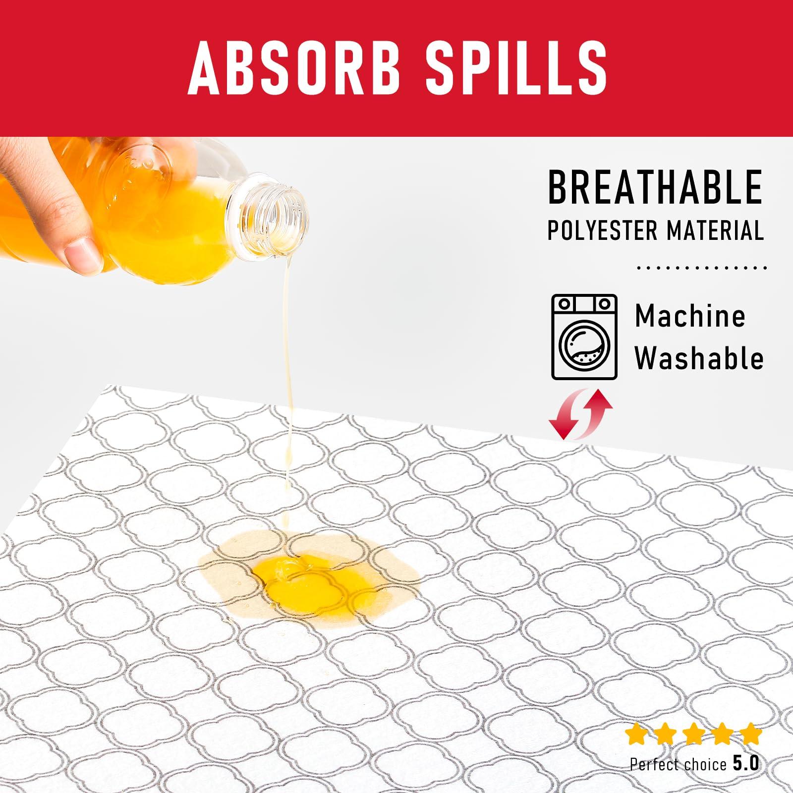 Cooyes Cooyes Refrigerator Shelf Liners for French Door Fridge, 17.7\" 36\" Extra Large, Non-Slip Fridge Mats Machine Washable, Refrigerator Drawer Liner for Glass Shelves Kitchen Cabinet