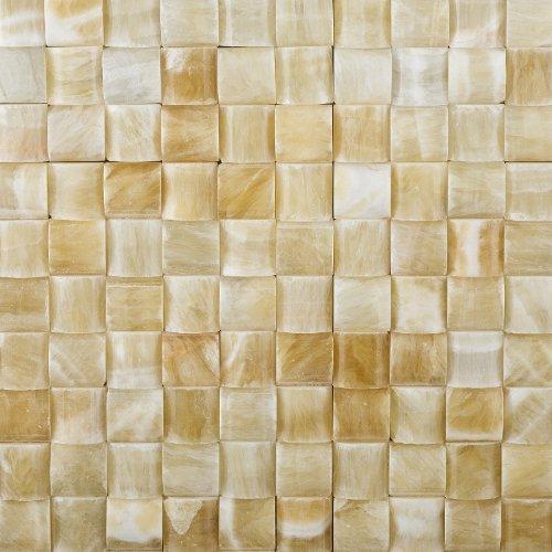 Oracle Moldings Honey Onyx 3D Small Bread Mosaic Tile, Polished - Box of 5 sq. ft.