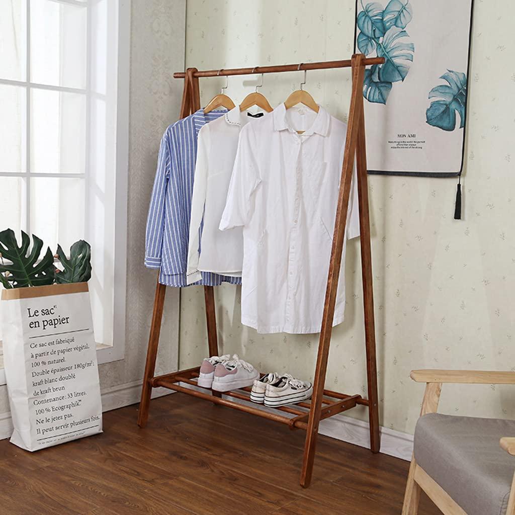 PSAKGHG Coat Rack Coat Stand Clothes Rack with 1-Tier Storage Shelf for Shoes and Baskets Solid Wood Floor Hanger Space-Saving Ideal for Bedroom, Entryway, Office and More