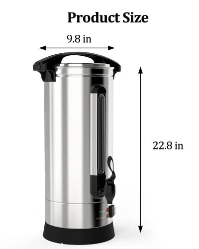 GarveeTech Coffee Urn 65 Cup, Dual Layers Stainless Steel Commercial Coffee Maker 10L/2.6 Gal Large Coffee Dispenser, Fast Brewing Electric Hot Water Dispenser With Keep-Warm Mode For Events Catering