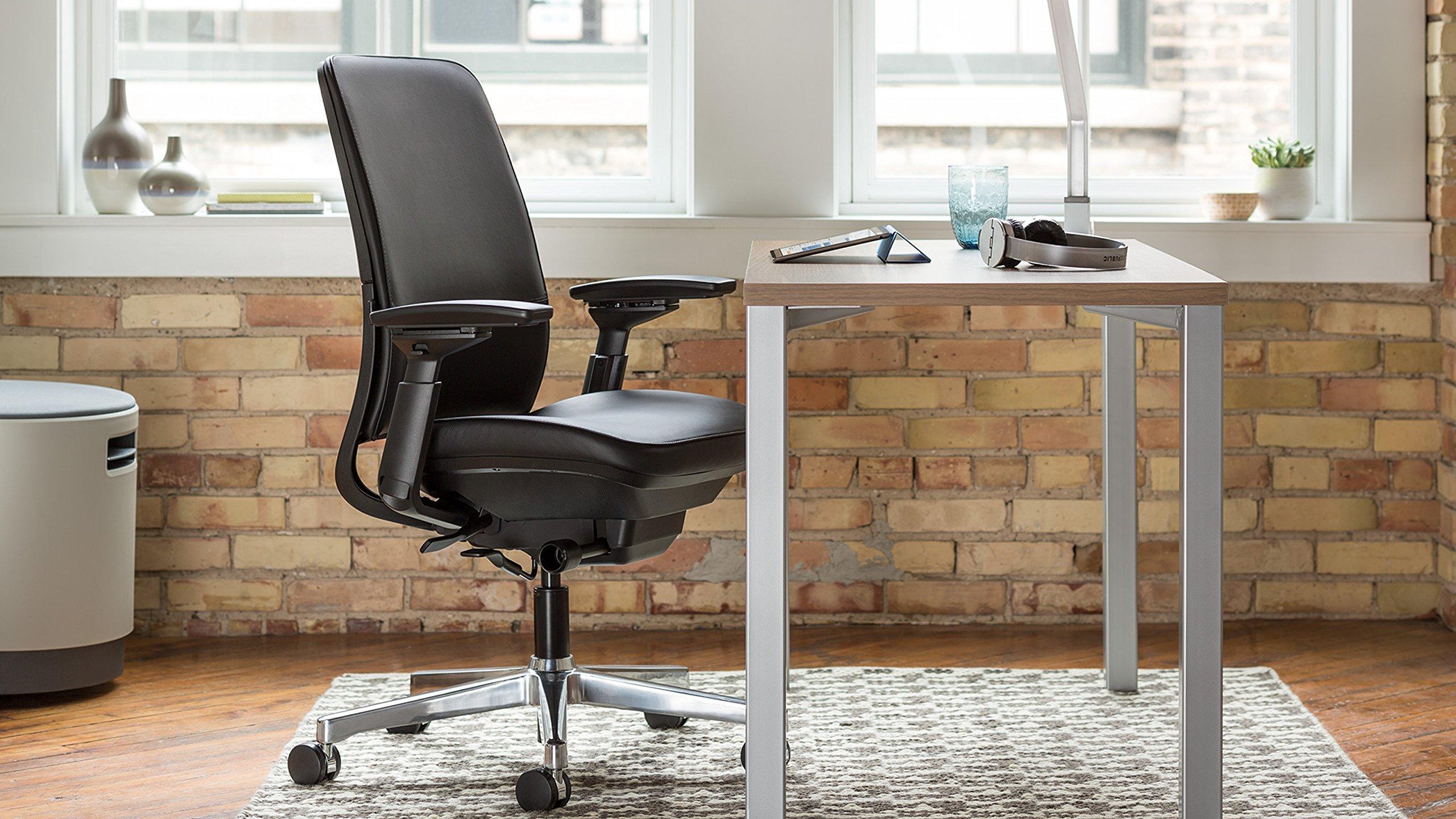 Steelcase Steelcase Amia Task Chair: Black Frame/Base - 4 Way Adjustable Arms - Hard Floor Casters