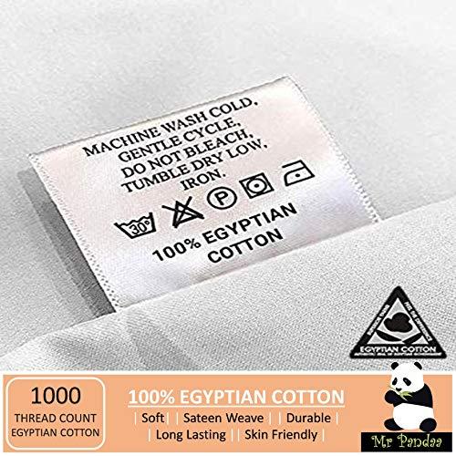 Mr Pandaa Split Top Cal-King Sheet Set for Adjustable Flex Top Mattress 100% Egyptian-Cotton, 1000-Thread-Count, Split Head Sheet Set 39\" Split at Top - 20\" Deep-Pocket [Cal-King- 39\" Split, Light Grey]