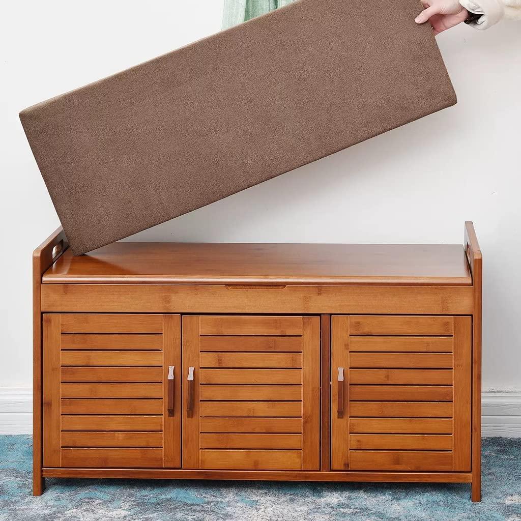 MACIUM Footstools/Ottomans Simple Modern Solid Wood Shoe Rack Locker Shoe Stool Shoe Cabinet Try Shoe Stool Wear Shoe Cabinet Living Room Corridor Bench Shoe Stool (Color : B)