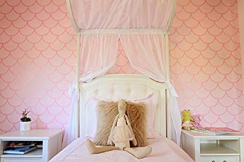 Royal Design Studio Stencils Royal Design Studio Stencils Large Moroccan Scallops Wall Stencil with Modern Fish Scales Wallpaper Look