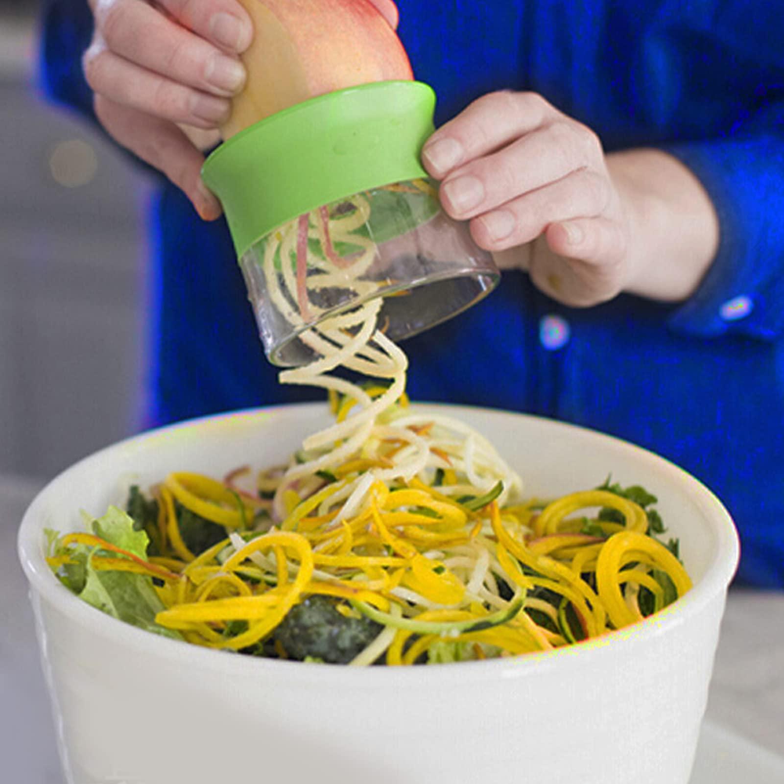 Kuuleyn Handheld Spiralizer Vegetable Slicer,Vegetable Zoodler Spiralizer,3 Blades Fine Shredded Coarse Shredded and Thin Slices Manual Handheld Spiral Shredder