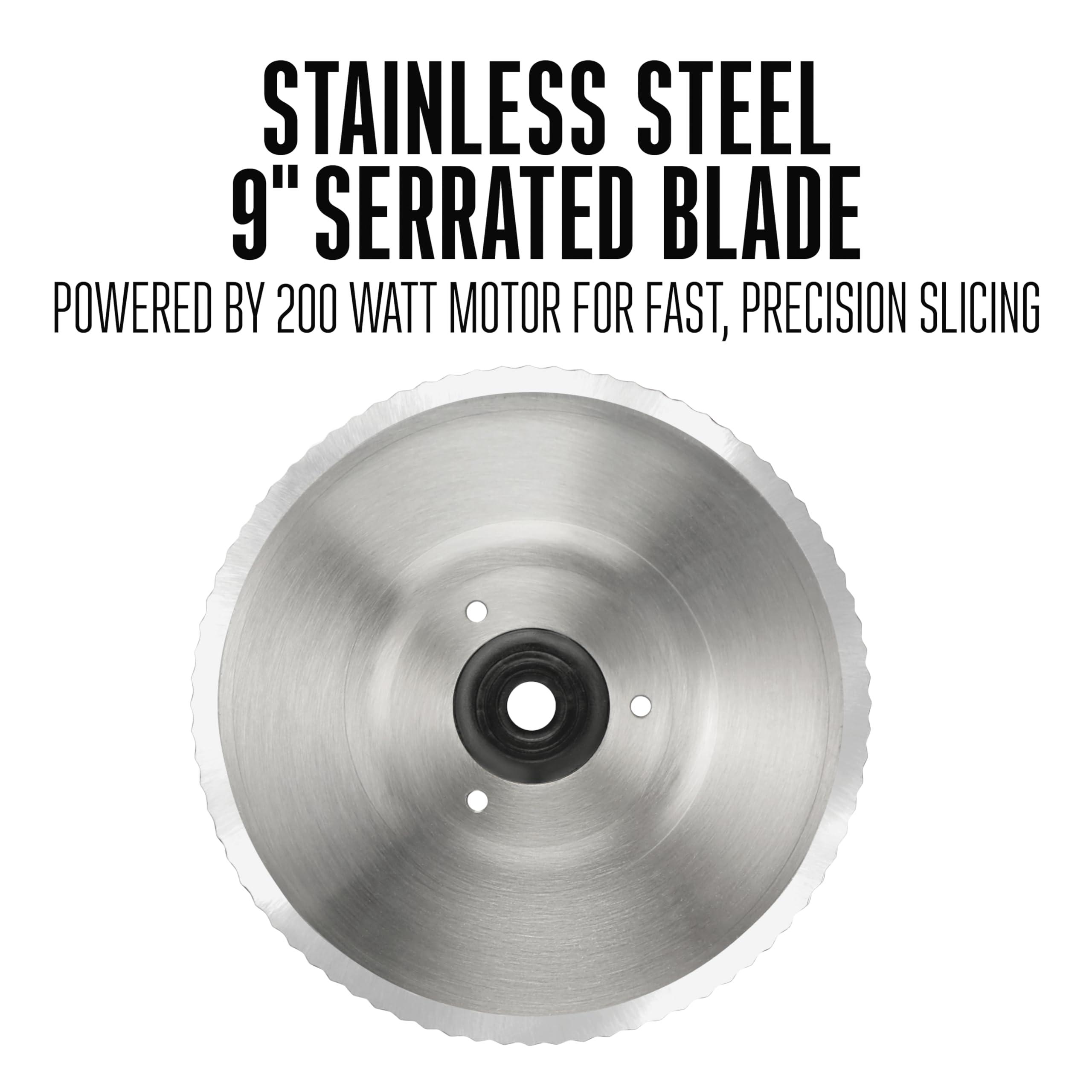 Weston Weston Electric Meat Cutting Machine, Deli & Food Slicer, Adjustable Slice Thickness, Non-Slip Suction Feet, Removable 9" Stainless Steel Blade, Easy to Clean