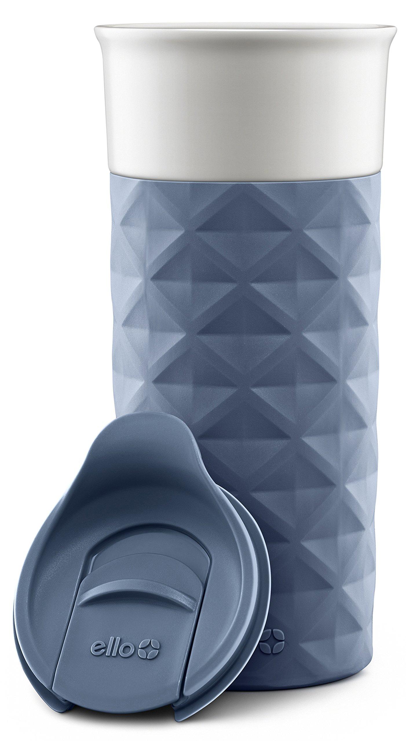 Ello Ello Ogden BPA-Free Ceramic Travel Mug with Lid, Evening Blue, 16 oz