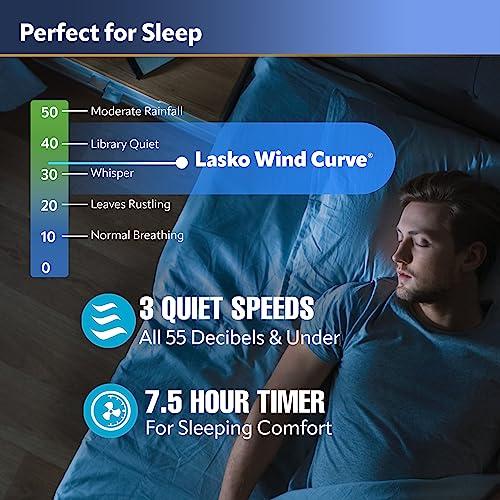 Lasko Lasko Oscillating Tower Fan, Quiet Fans with Remote, for Bedroom, Living Room, Office, Tower Fan with Remote, 3-Speed Timer, 42, Silver T42951