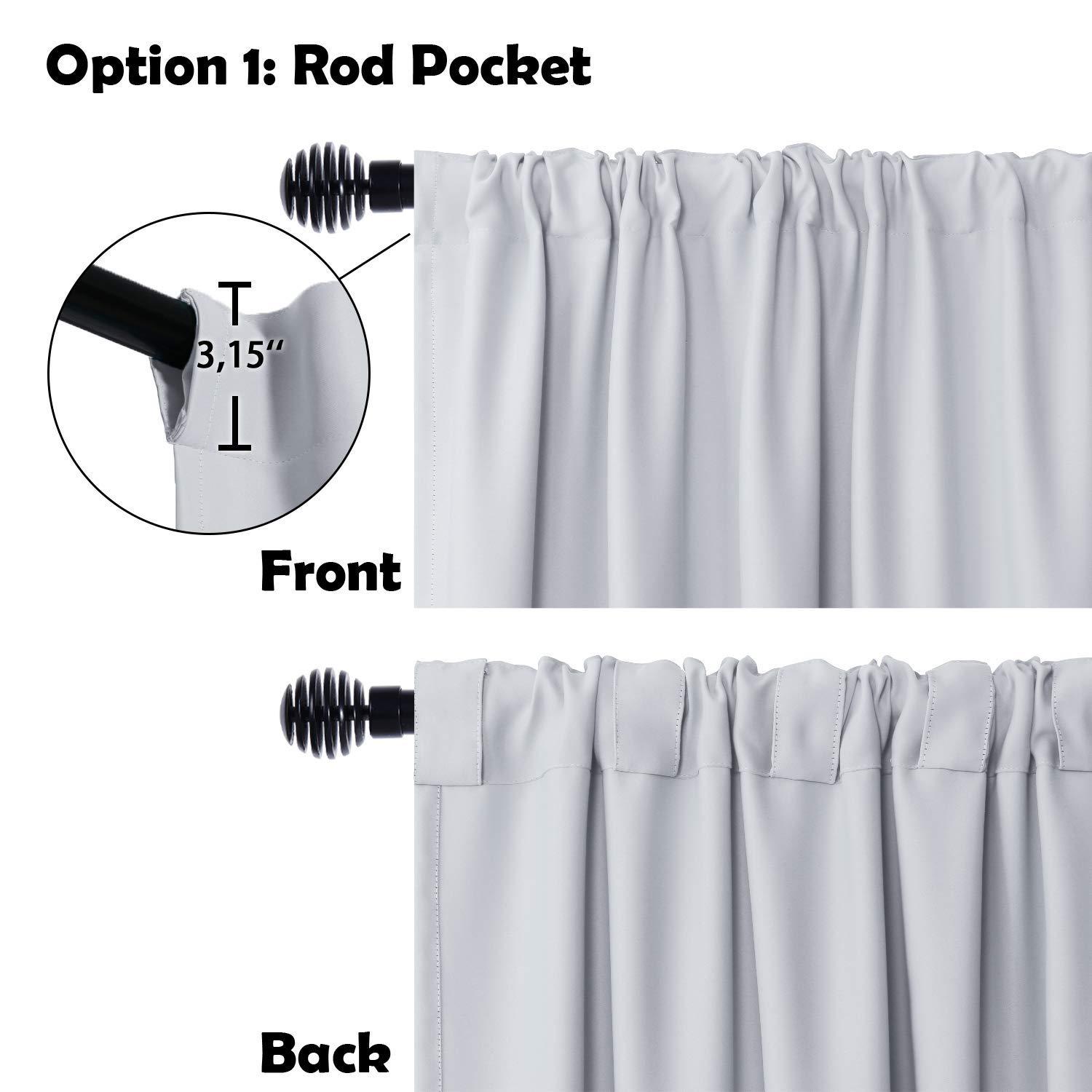 DWCN DWCN Patio Sliding Door Curtains - Extra Wide Blackout Curtains for Glass Door, Room Divider Thermal Curtain Panel with Back Tab & Rod Pocket for Bedroom Partition, 72 x 72 Inches, Greyish White