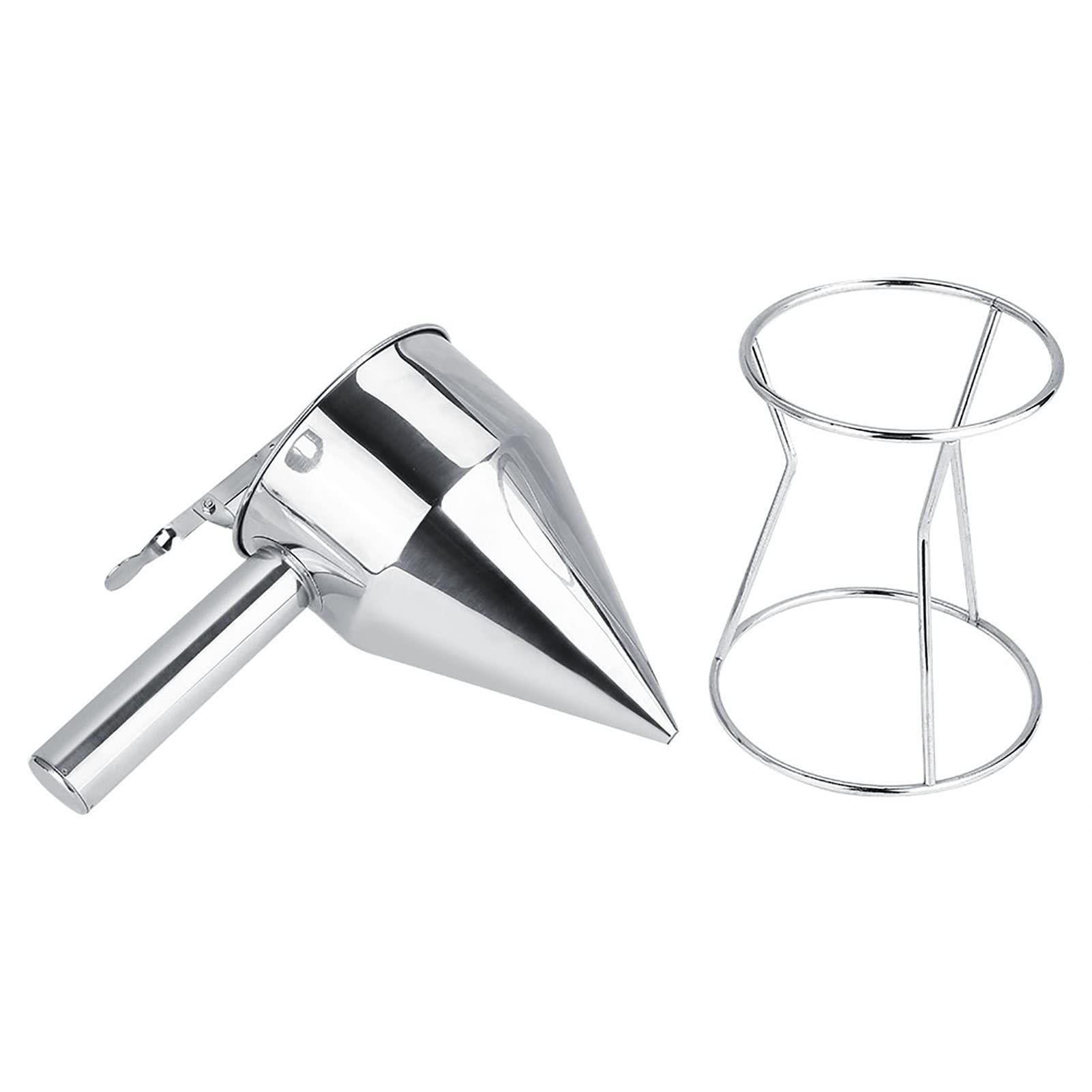 Akozon Akozon Stainless Steel Baking Funnel with Rack, Pancake Batter Dispenser, Octopus Balls & Cupcake Making Kitchen Tool for Home & Bakery Use
