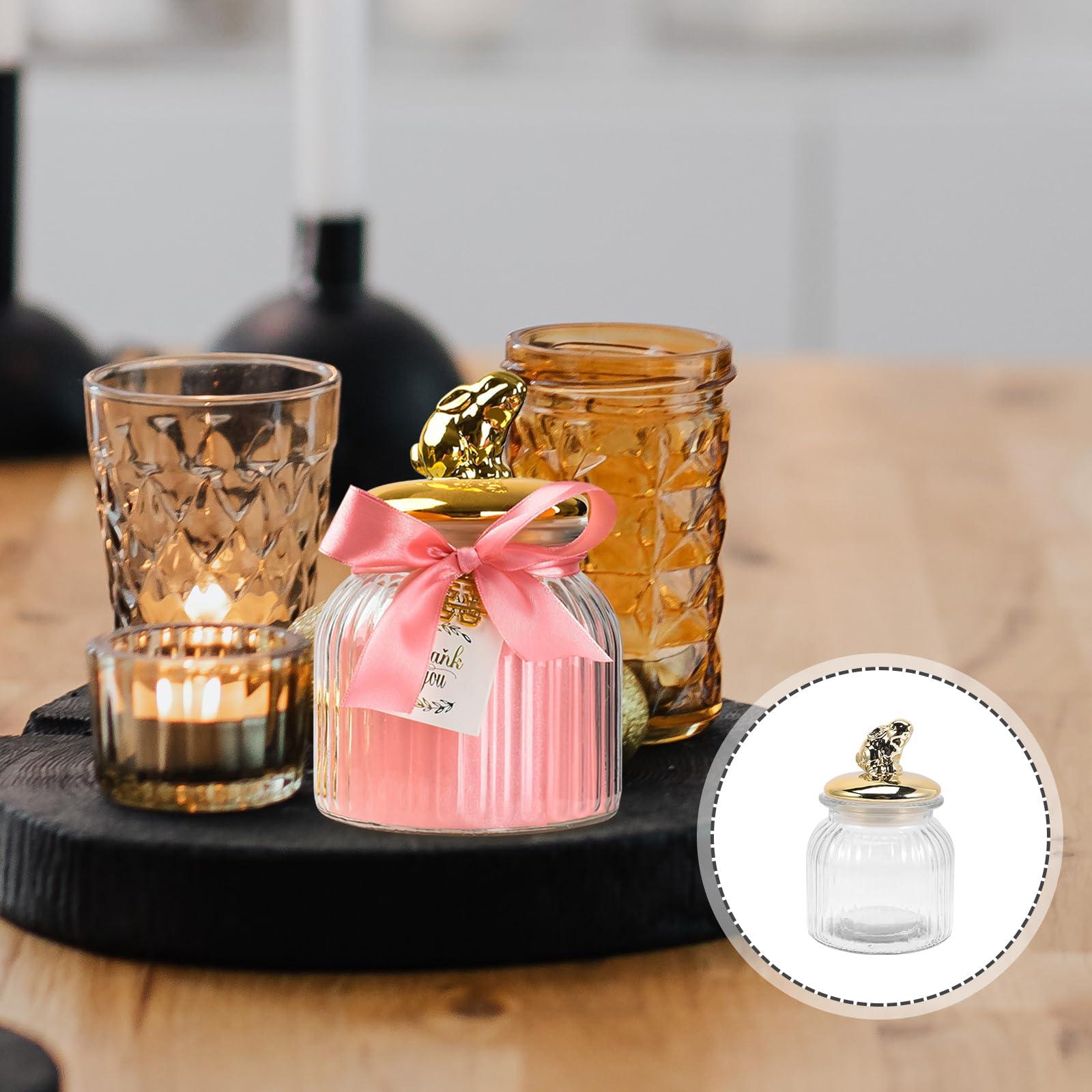 PRETYZOOM PRETYZOOM Rabbit Ear Glass Jar Glass Food Canister Glass Bunny Canister Loose Tea Container Candy Jar Candy Holder Containers with Lids Decor Treat Jar With Cover Ceramics Toothpick Jar