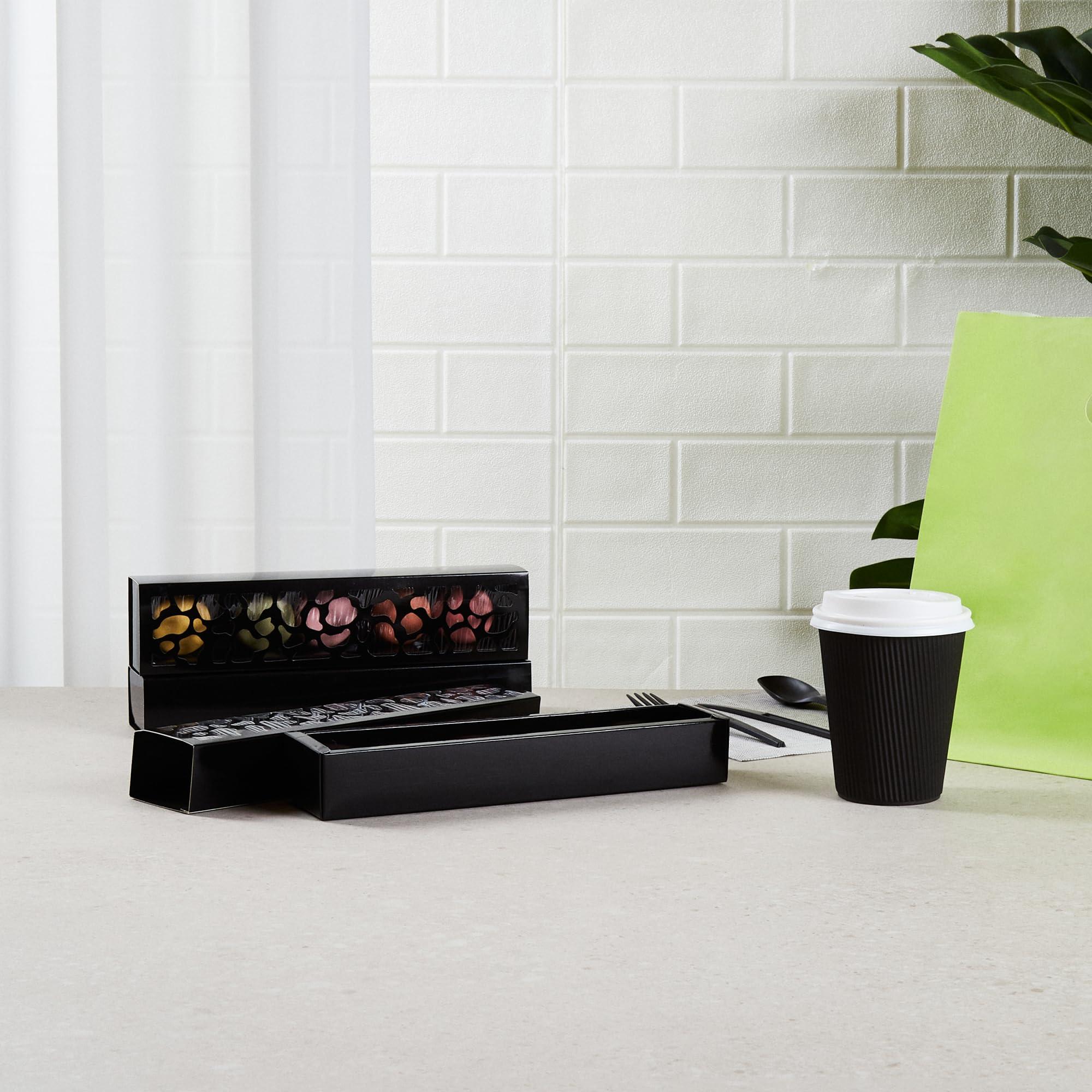 Restaurantware Restaurantware Valentino 12 Inch Macaron Boxes 100 Macaron Packaging - Holds 5 Macarons With Lids Black Paper Macaron Gift Boxes Separate Compartments For Gifts and Parties