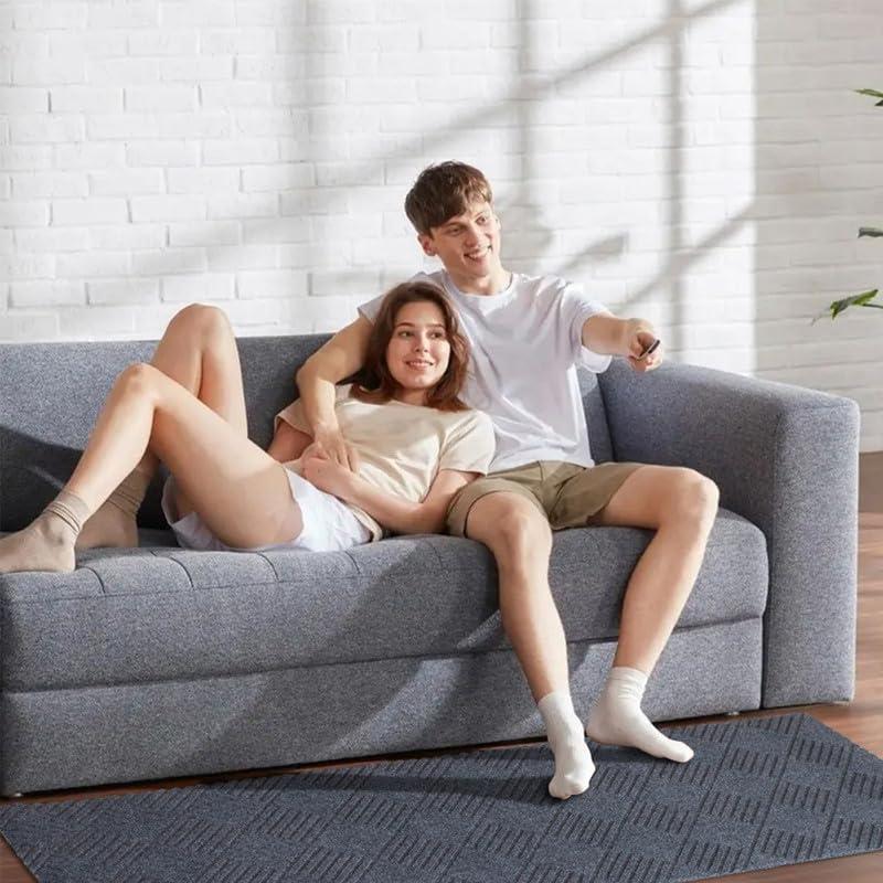 GLIWEN GLIWEN Rugs 2FTx31FT Ultra-Thin Rubber Backing Indoor Area Rugs Washable Runner Rug Hallway Kitchen Runner Mat Non-Shedding Carpet for Laundry Entrance Grey