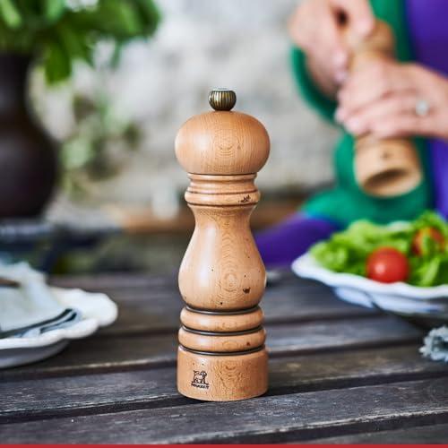 Peugeot Peugeot - Paris Antique Manual Pepper Mill - Adjustable Grinder - Beechwood, Antique, 8.5in