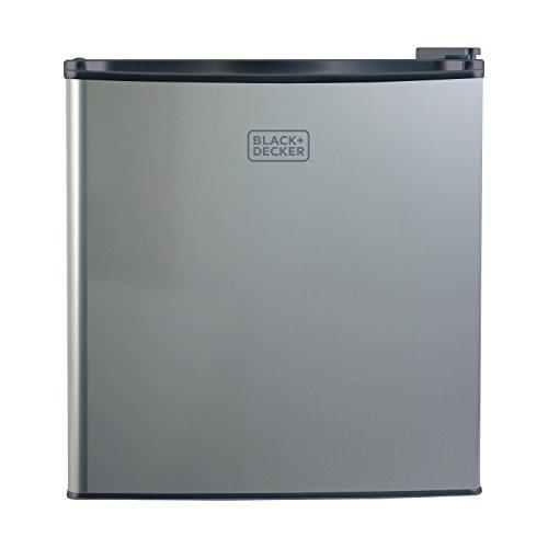 BLACK+DECKER BLACK+DECKER BCRK17V Compact Refrigerator Energy Star Single Door Mini Fridge with Freezer, 1.7 Cubic Ft., VCM, Silver