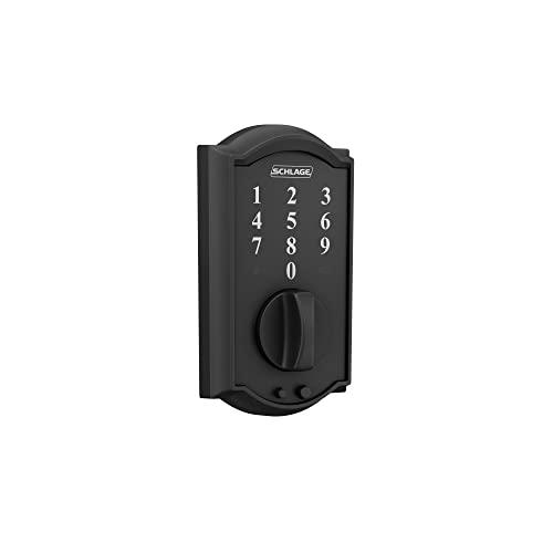 SCHLAGE Schlage BE375 CAM 622 Touch Camelot Deadbolt, Electronic Keyless Entry Lock, Matte Black