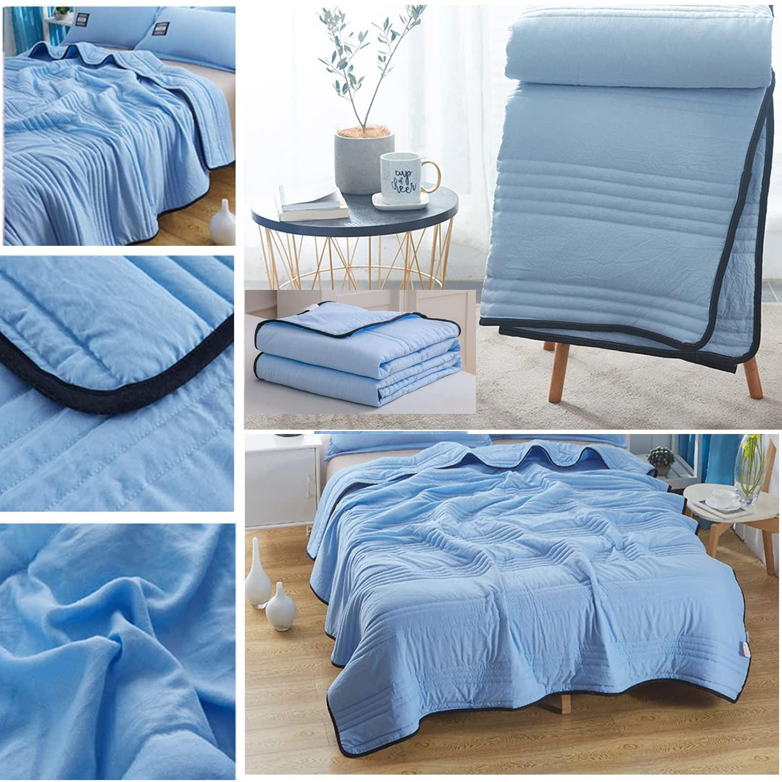 Generic Silk Cooling Blanket, Ice Silk Summer Luxury Blanket, Cool Ice Silk Blanket, Lightweight Summer Blanket Ultra Cold Breathable Summer Blankets (Aqua Green,79 * 91in/200 * 230cm)