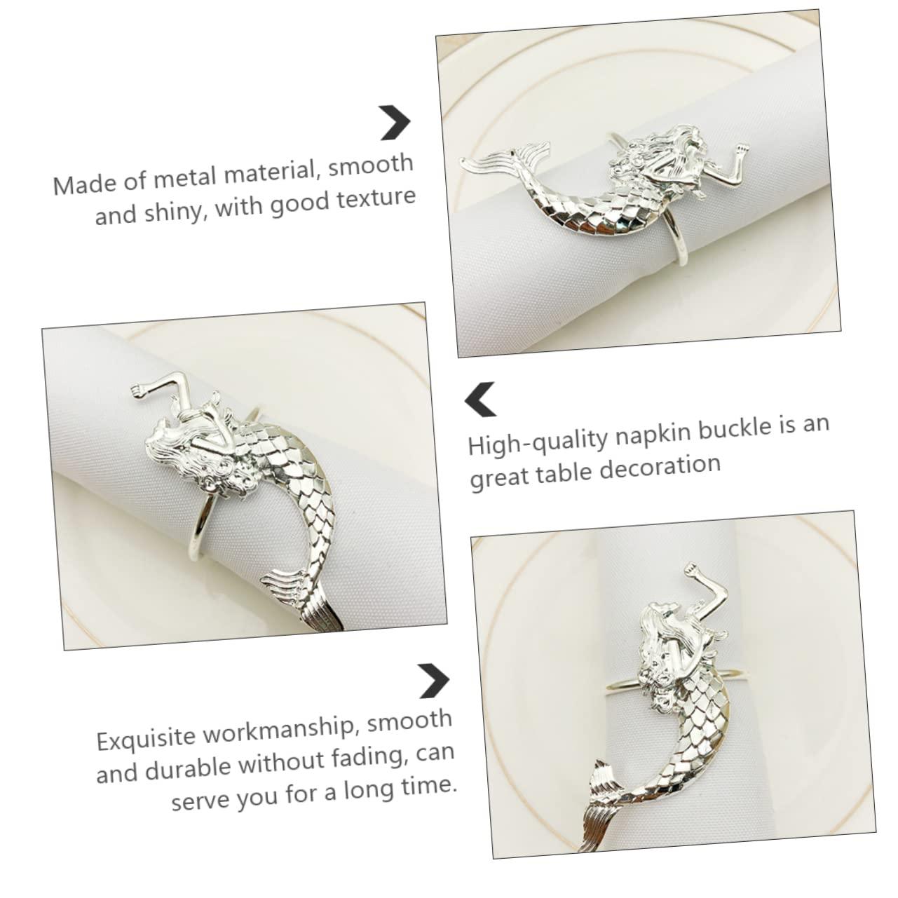 BESTonZON 2pcs Mermaid Napkin Rings Serviette Buckle Ring Fall Napkin Rings Christmas Napkin Buckles Valentine s Day Napkin Rings Mariposas Decorativas Para Pared Set up Metal Delicate