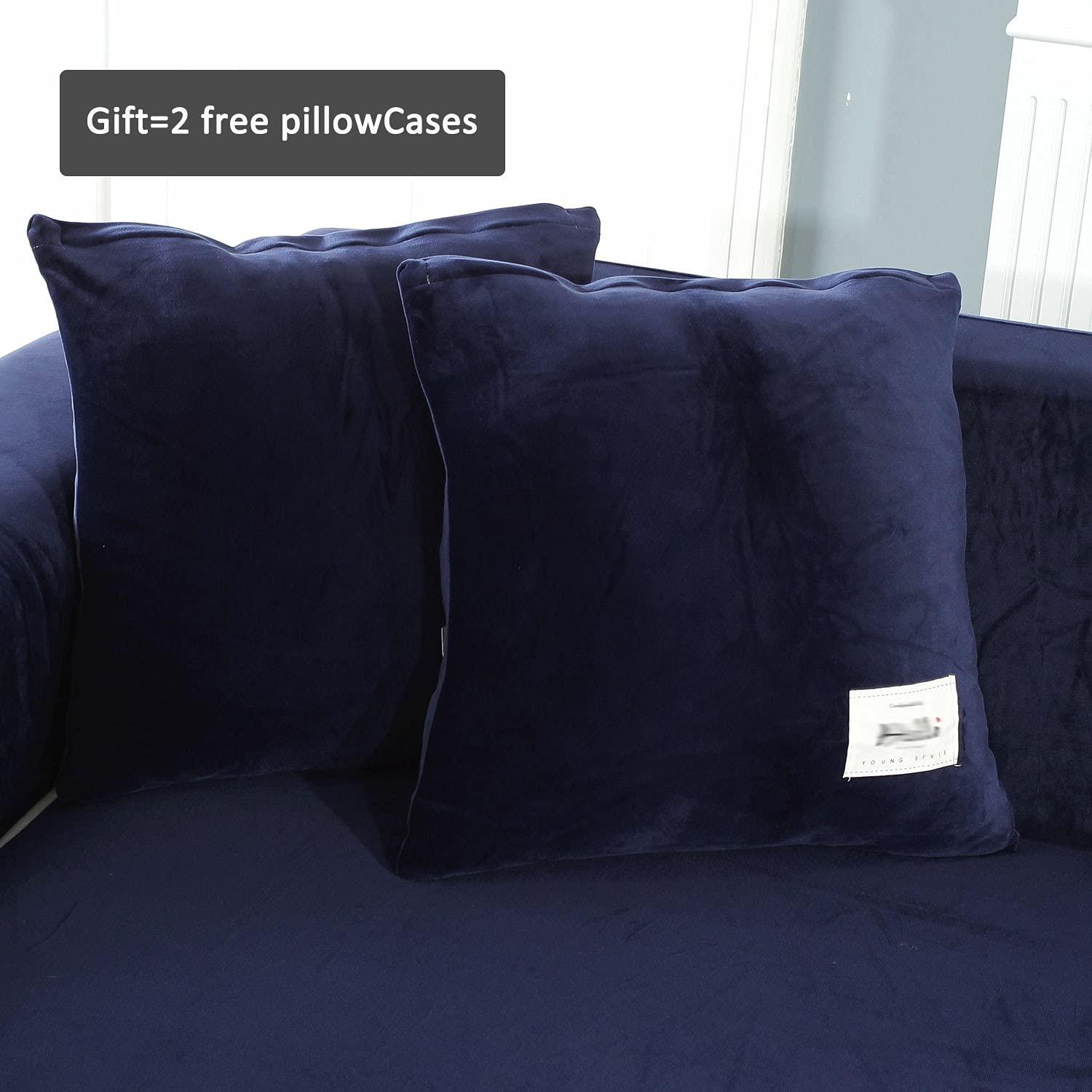 ZFHNYJWKL Stretch Sofa Slipcover L Shape Sofa Covers for Sectional Sofa Set,Couch Covers Chaise Lounge Covers for Dogs Pets Kids,Furniture Protector Covers for 3 Cushion Couch for Living Room(BlueB,2+4 Seat)