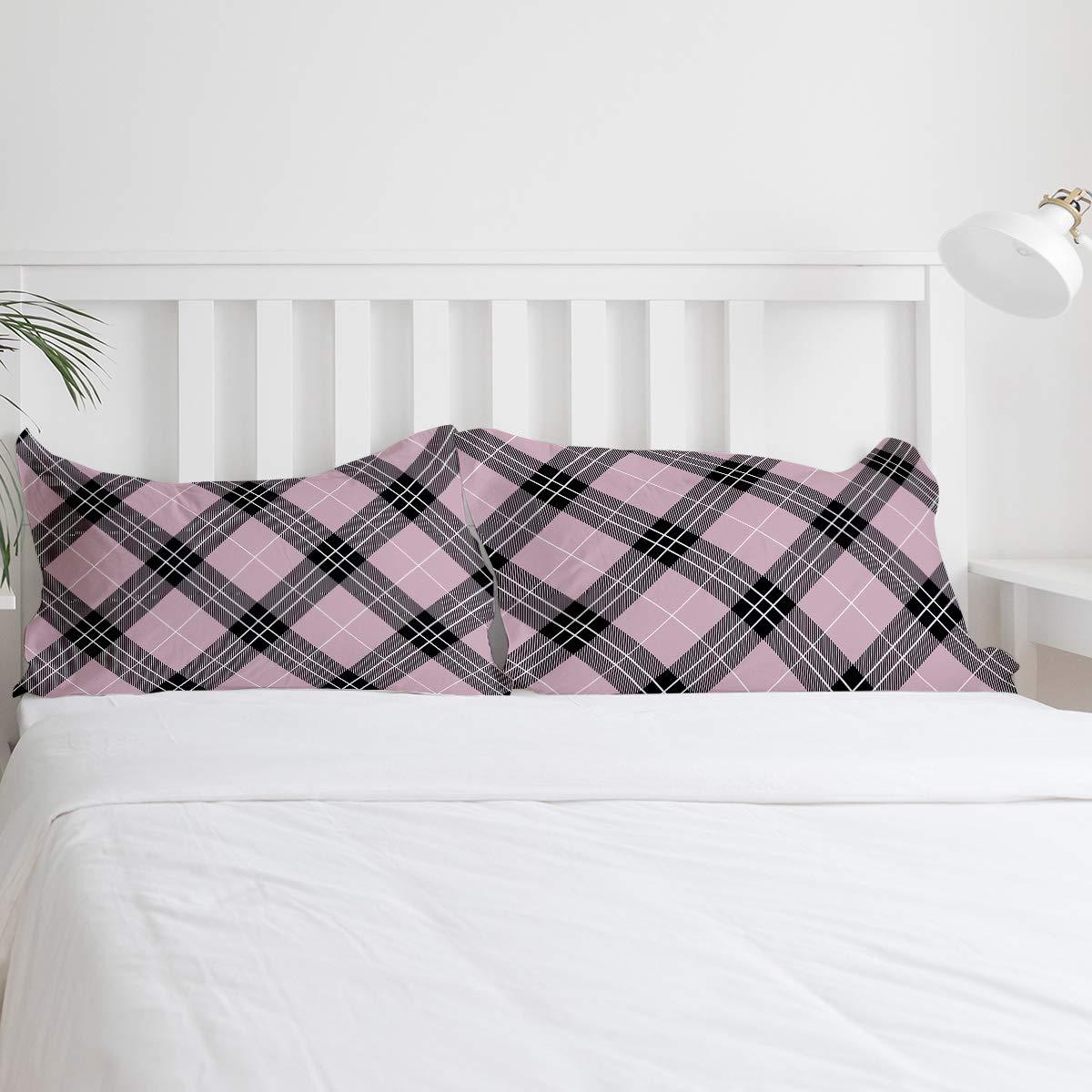 Plelat King Size Bedding Set 3 Pieces Comfortable Duvet Cover Sets for Teen Girls Boys,Classic Tartan Pattern Soft Double Comforter Cover Set,Include 1 Duvet Cover with 2 Pillow Cases