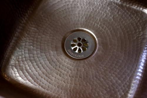 Sinkology SinkSense 1.5\" Grid Sink Drain in Aged Copper No Overflow