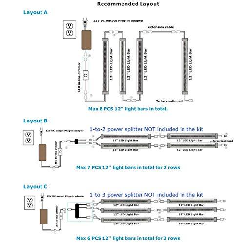 Litever Litever Kitchen Under Cabinet LED Lighting Kit Plug-in, Super Bright, 6 PCS 12 Inches Light Bars, Daylight White, 31W 2000 Lumen, Perfect for Kitchen Cabinet Counter Shelf-(6 Bars Kit-5000K)