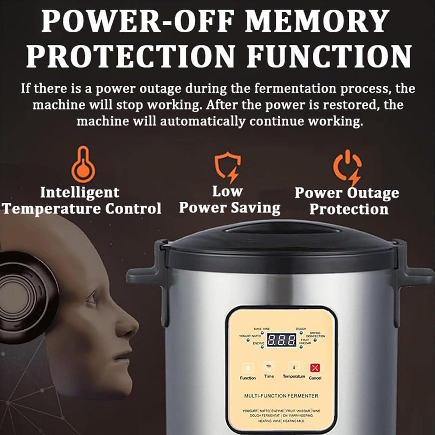 YXCUSAM YXCUSAM 12/18 L Electric Yogurt Maker,Multifunctional Rice Wine Dough Fruit Vinegar Fermenter,Commercial Fermenter,for Cheese Culturing (18L)