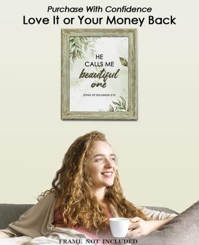 Buzz Unplugged He Calls Me Beautiful One. Song of Solomon 2:10 - Inspirational Bible Verses, Christian Scripture Positive Quotes, Religious Bible Verse Wall Art Decor For Home & Office | Unframed Posters 11x14\"