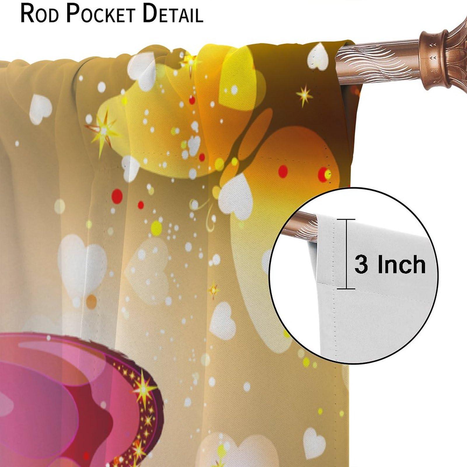 Focusbrite Dream Butterfly Curtains Colourful Butterfly Girl Bedroom Decor Privacy Curtains Decorations Romantic Theme Atmosphere Suitable for Bedroom Living Room Set 2 Panels,42x45 Inches