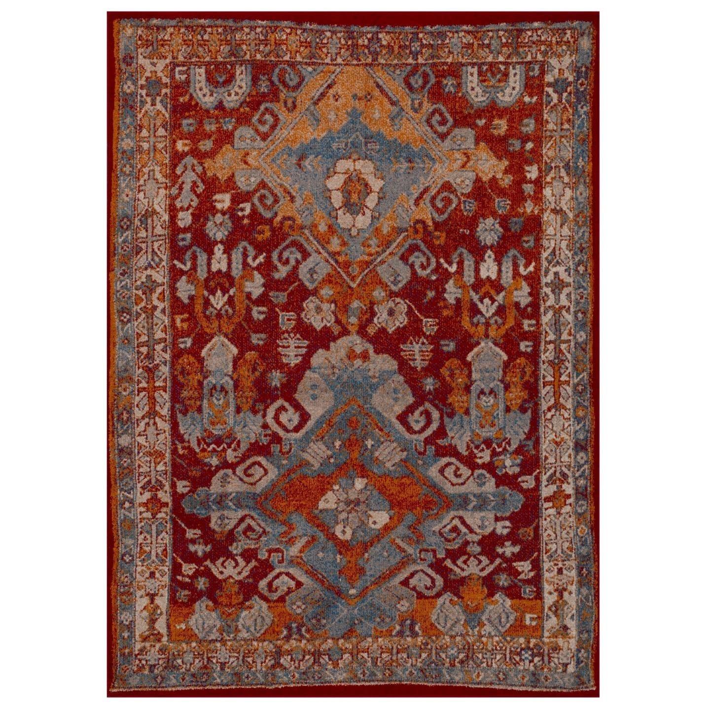 LUXE WEAVERS LUXE WEAVERS Moroccan Floral Red 9x12 Area Rug for Living Room