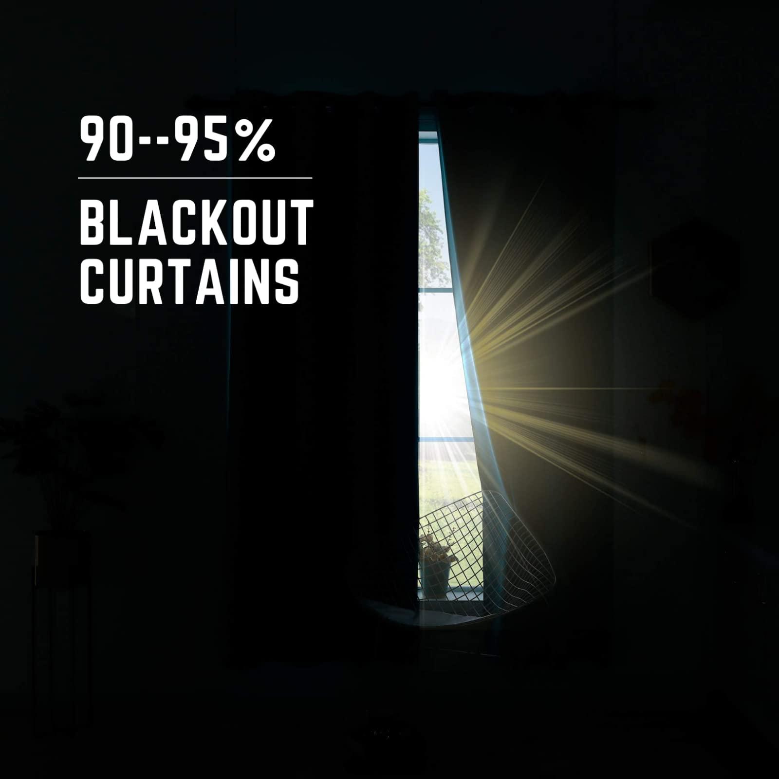 Phtbz Star Blackout Curtains for Bedroom Living Room, Kids Curtains & Home Decor, Starry Sky Window Curtains, Thermal Room Darkening Grommet Drapes, 96 Inch Curtains 2 Panel Set