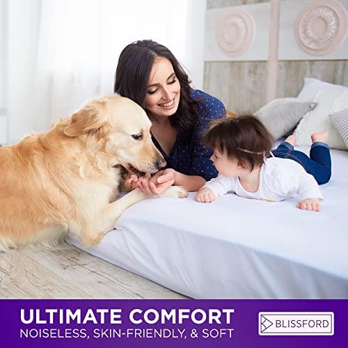 SHOPBEDDING Plastic Mattress Protector Queen, Fitted Sheet Style, Waterproof Vinyl Mattress Cover, Heavy Duty Breathable - Bed Wetting and Spill Protection for Mattress by Blissford