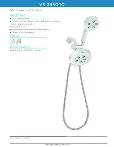 Speakman Speakman VS-233010 Neo Anystream 2-Way Shower Combination, 2.5 GPM, Polished Chrome