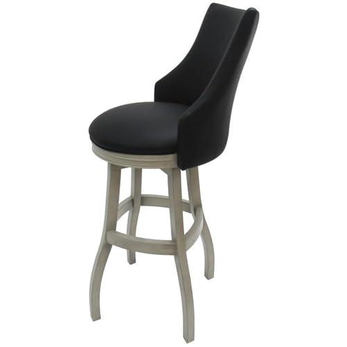 Tobias Designs Inc. Tobias Designs Bellissima 34\" Swivel Wood Extra Tall Bar Stool in Black/White