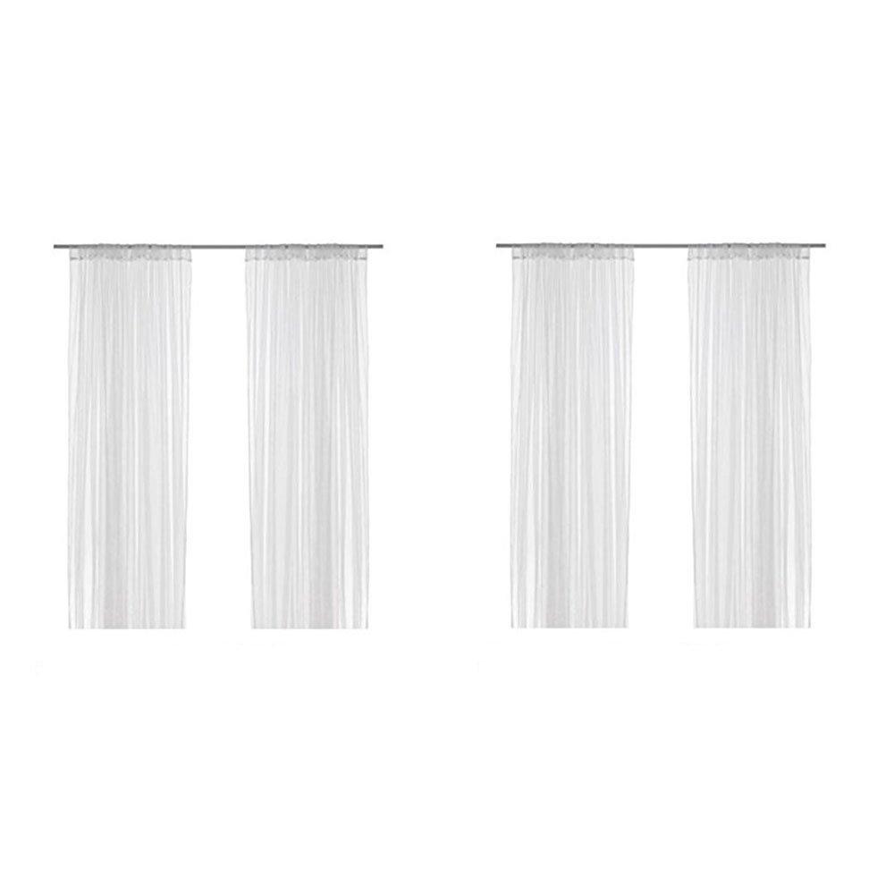 IKEA Ikea Lill Sheer Curtains 4 Panels 98 X 110 (2 Curtain Pairs, White)