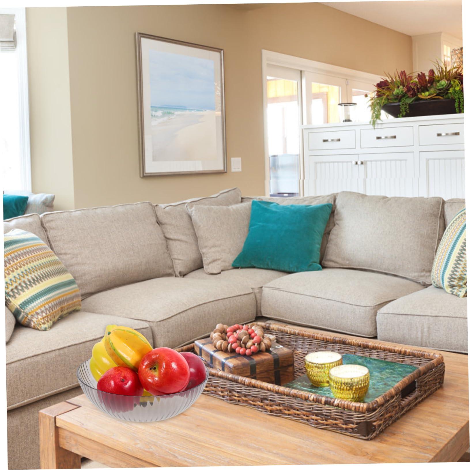 CONGARTENO CONGARTENO Plastic Serving Tray Large Tray Home Serving Tray Fruit Plate Ice Grey Round Outdoor Serving Tray Multi-function