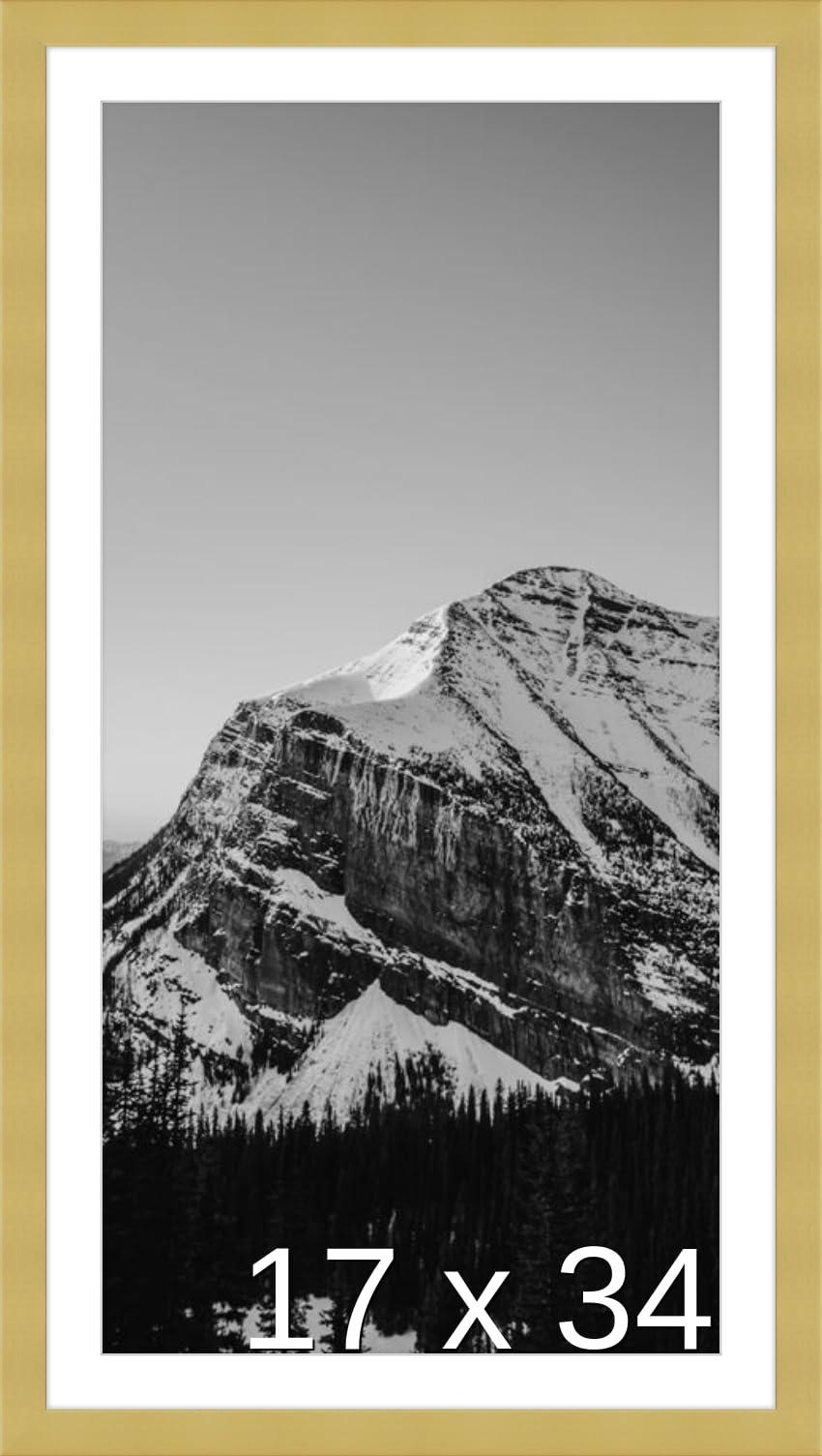 Frame It Easy Frame It Easy 17 x 34 Gold Natural Wood Frame (Dayton) with Matting